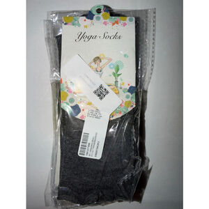 3 Pair Yoga Socks Toeless Non Slip Grip Pilates Barre Ballet Charcoal Gray NEW